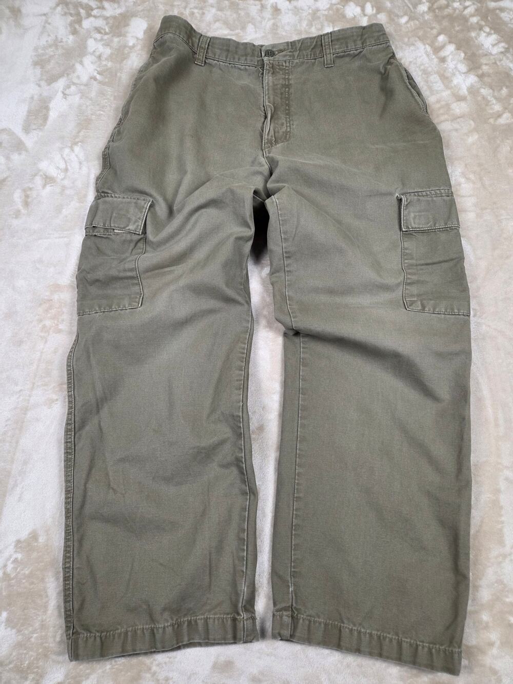 Dockers Mens Cargo Pants Olive Green Cotton Relaxed Straight Fit Style 922680001